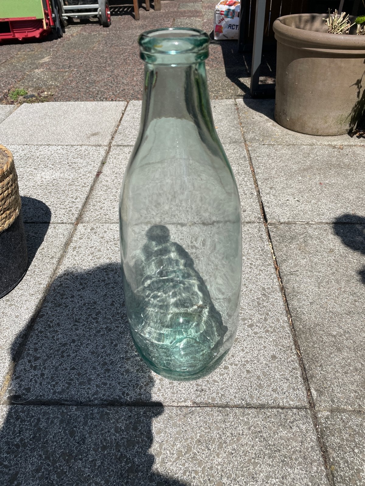 Gerecyclede glazen fles - 42 cm hoog, Ophalen
