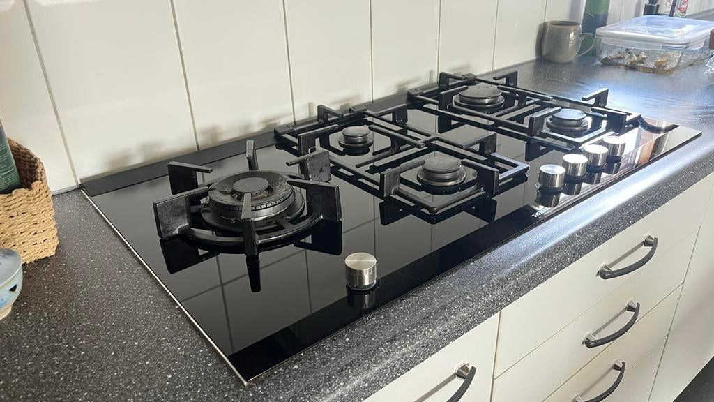 Siemens ER926SB09N Gasfornuis met wokbrander - Zgan, Ophalen, 60 cm of meer, Zo goed als nieuw, Inbouw