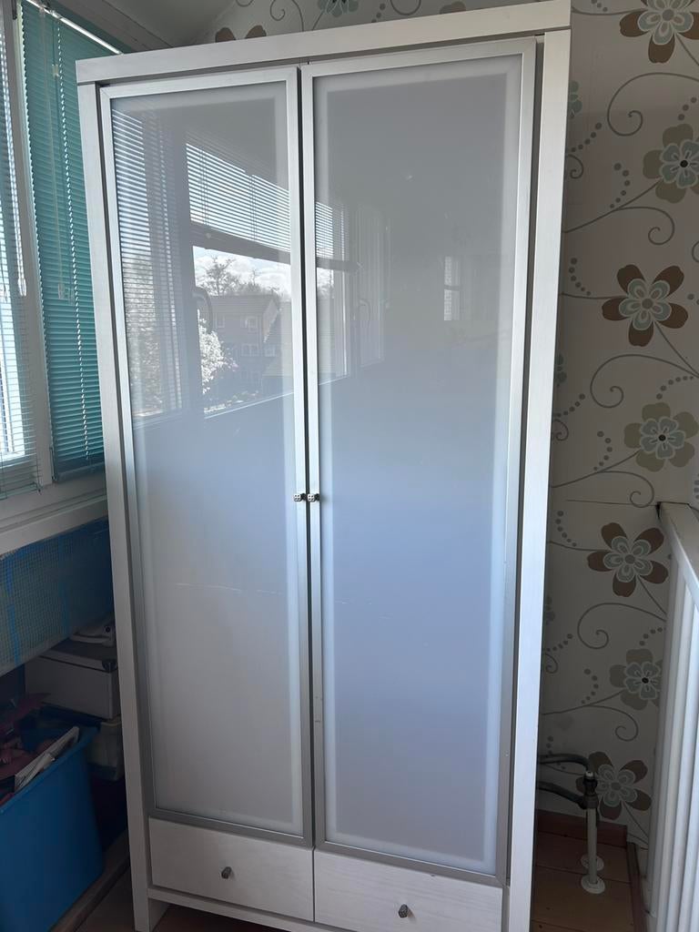 Whitewash babykamer hang- en legkast, Huis en Inrichting, Kasten | Kledingkasten, Gebruikt, 100 tot 150 cm, 150 tot 200 cm, Overige houtsoorten