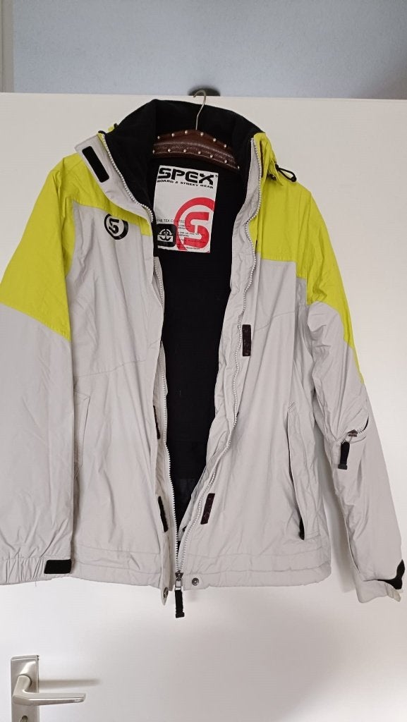 MOOI DAMES WINTERSPORTJACK MET CAPOCHON EN RESCUE, Kleding | Dames, Wintersportkleding, Ophalen, Zo goed als nieuw, Maat 38/40 (M)