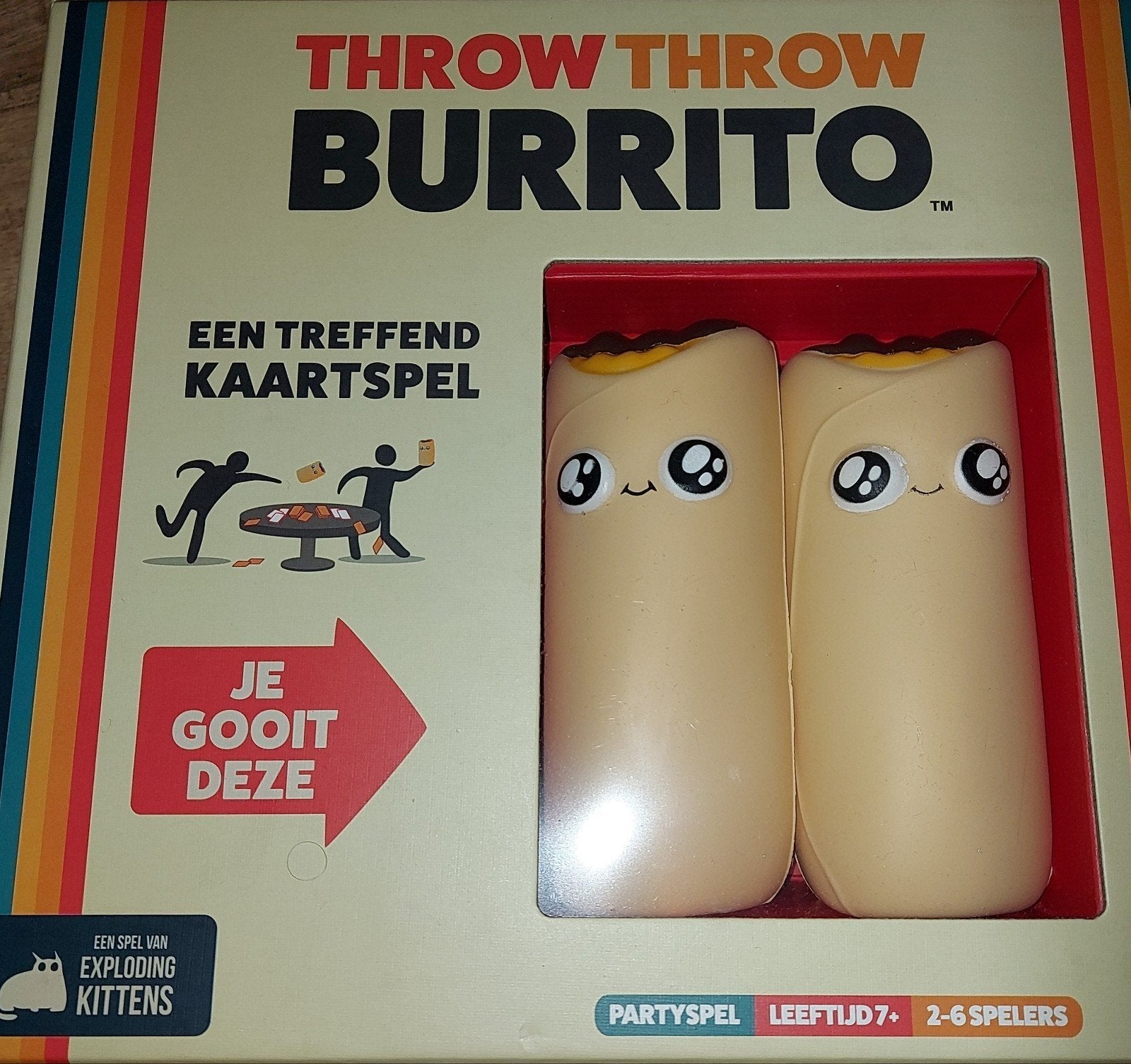 Throw Throw Burrito - Een Treffend Kaartspel, Een of twee spelers, Ophalen of Verzenden, Zo goed als nieuw, Exploding Kittens