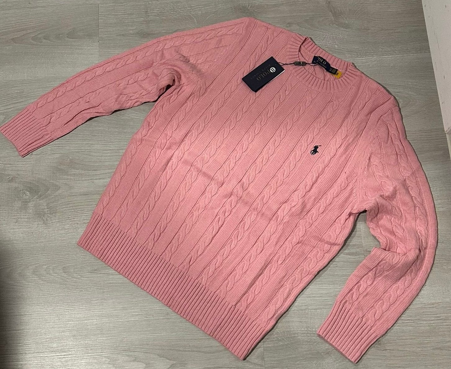 Ralph Lauren Kabeltrui - Roze - XXL, Ophalen of Verzenden, Nieuw, Overige maten, Roze