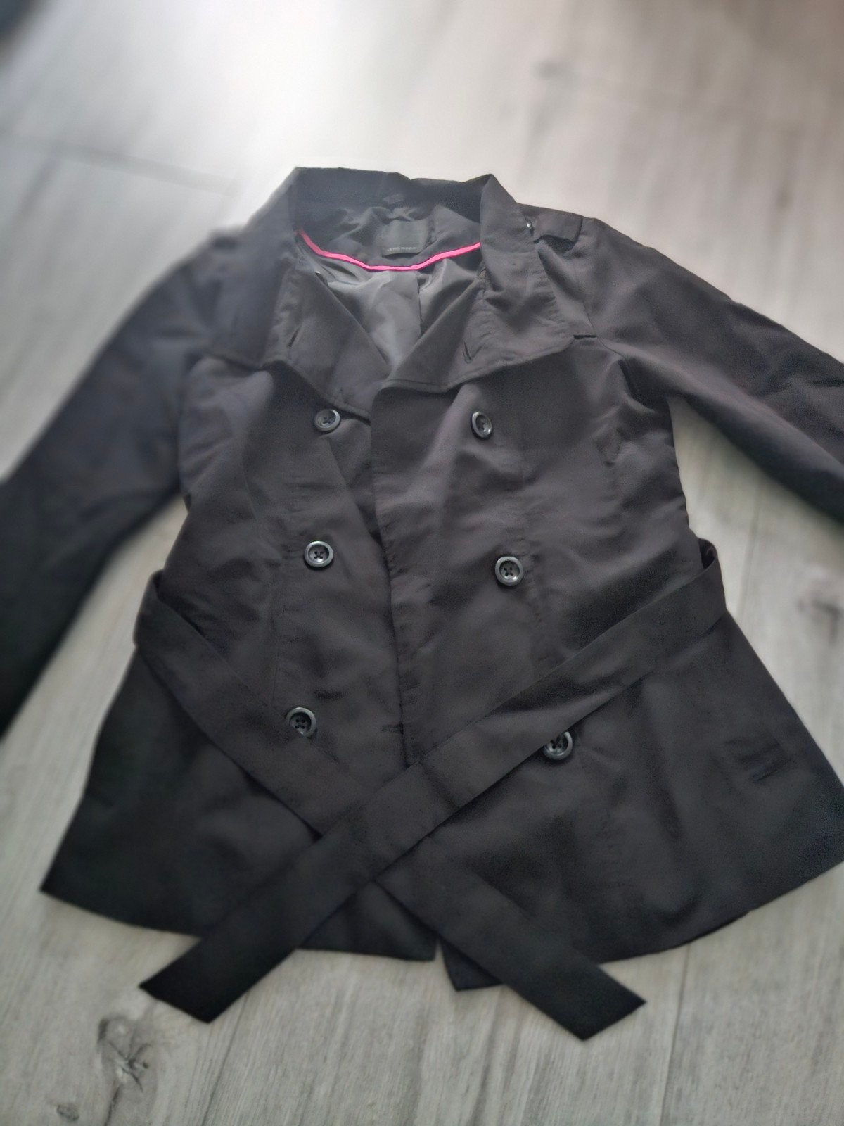Damestrenchcoat kort zwart mt S nieuw, Kleding | Dames, Jassen | Zomer, Ophalen of Verzenden, Nieuw, Maat 36 (S), Zwart