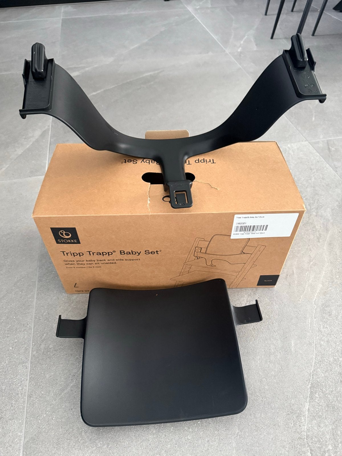 Stokke Tripp Trapp babyset en tafelblad - zo goed als nieuw, Kinderen en Baby's, Kinderstoelen, Ophalen of Verzenden, Zo goed als nieuw