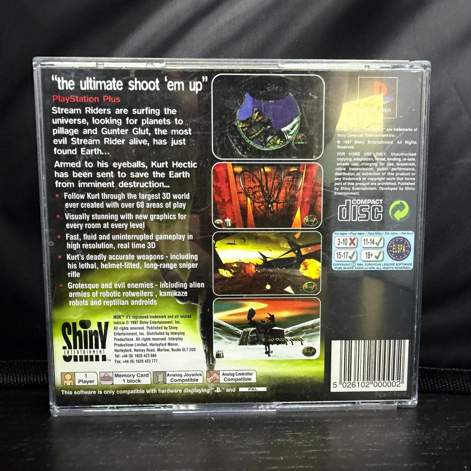 MDK – PlayStation 1 PS1 PAL – Complete set + originele poste, Spelcomputers en Games, Games | Sony PlayStation 1, S, Shooter, G