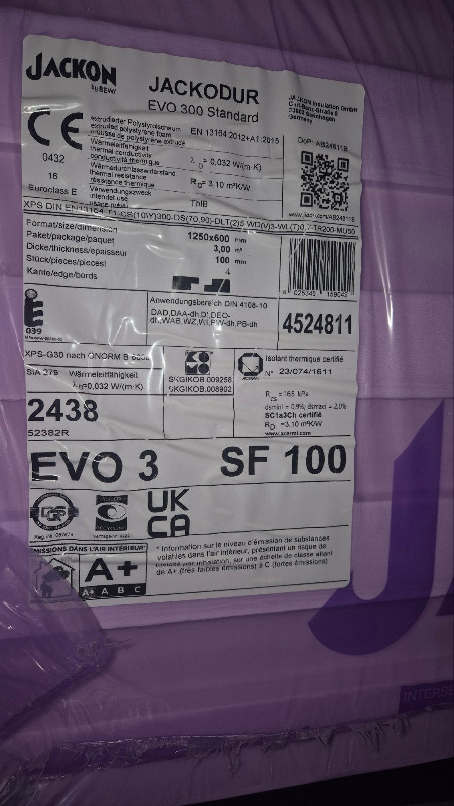 Jackon Jackodur EVO 300 Standard XPS isolatieplaten, Doe-het-zelf en Verbouw, Isolatie en Afdichting, Ophalen, Dakisolatie, 5 tot 10 m²