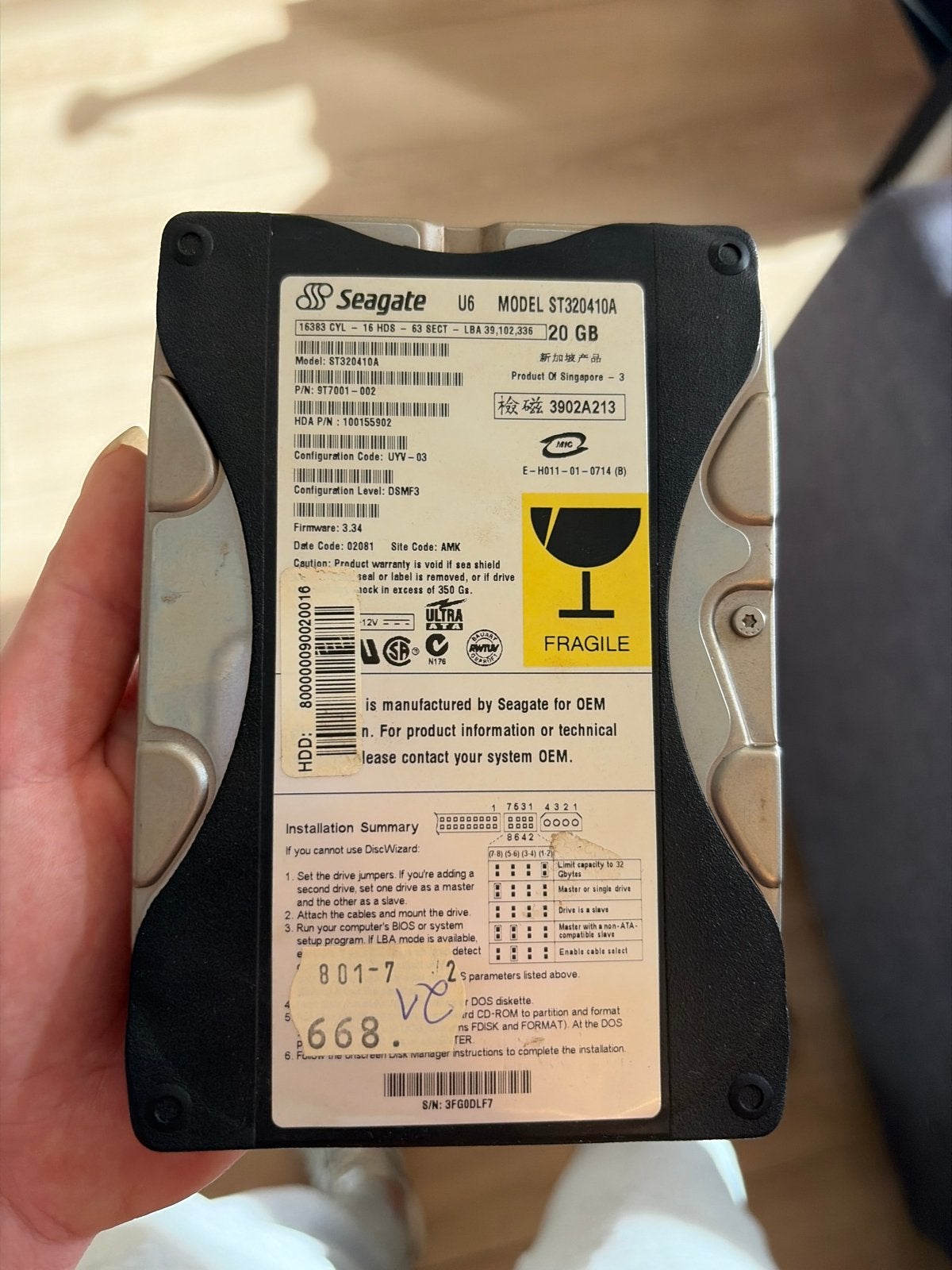 Seagate U6 20GB IDE HDD - Vintage Harde Schijf, Computers en Software, Intern, Gebruikt, PATA, HDD
