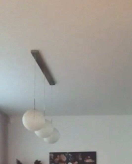 Moderne hanglamp met 3 witte bollen, Ophalen, Gebruikt, Glas, E27 (groot)