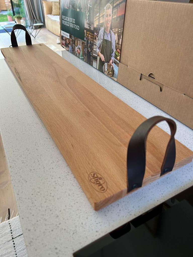 Serveerplank 89cm leren handvat.Bowls& Dishes Sligro branded, Ophalen of Verzenden