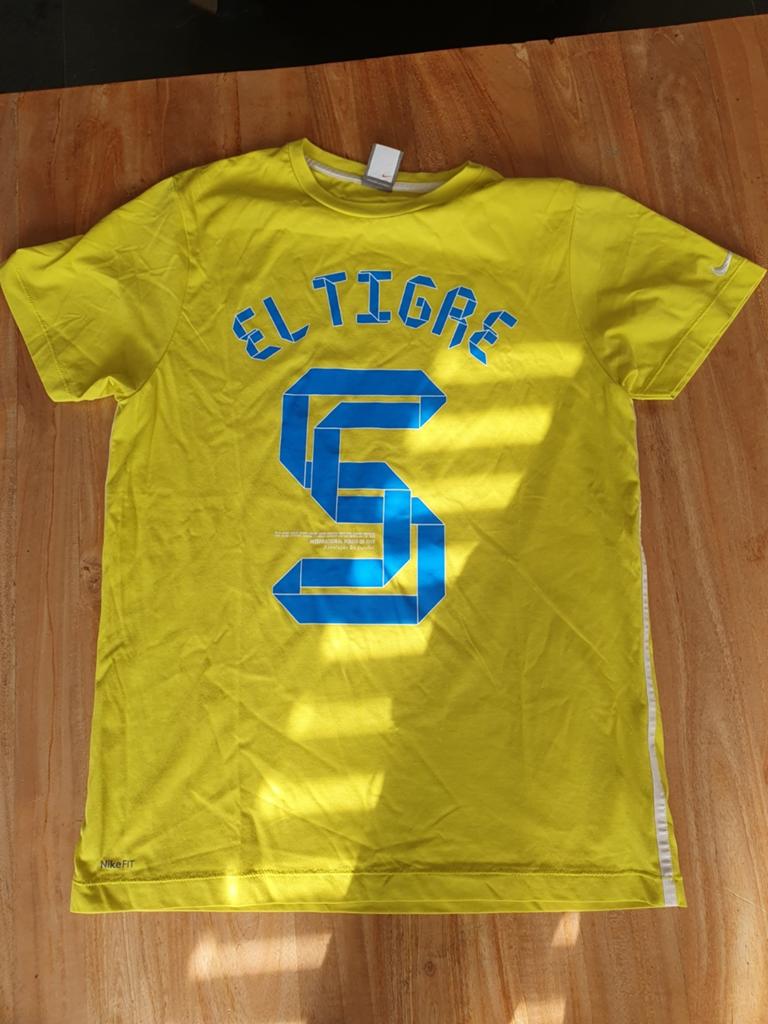 Zeldzaam Geel Nike 'El Tigre' Shirt - Vintage Maat L, Maat 52/54 (L), Geel, Nike, Ophalen of Verzenden