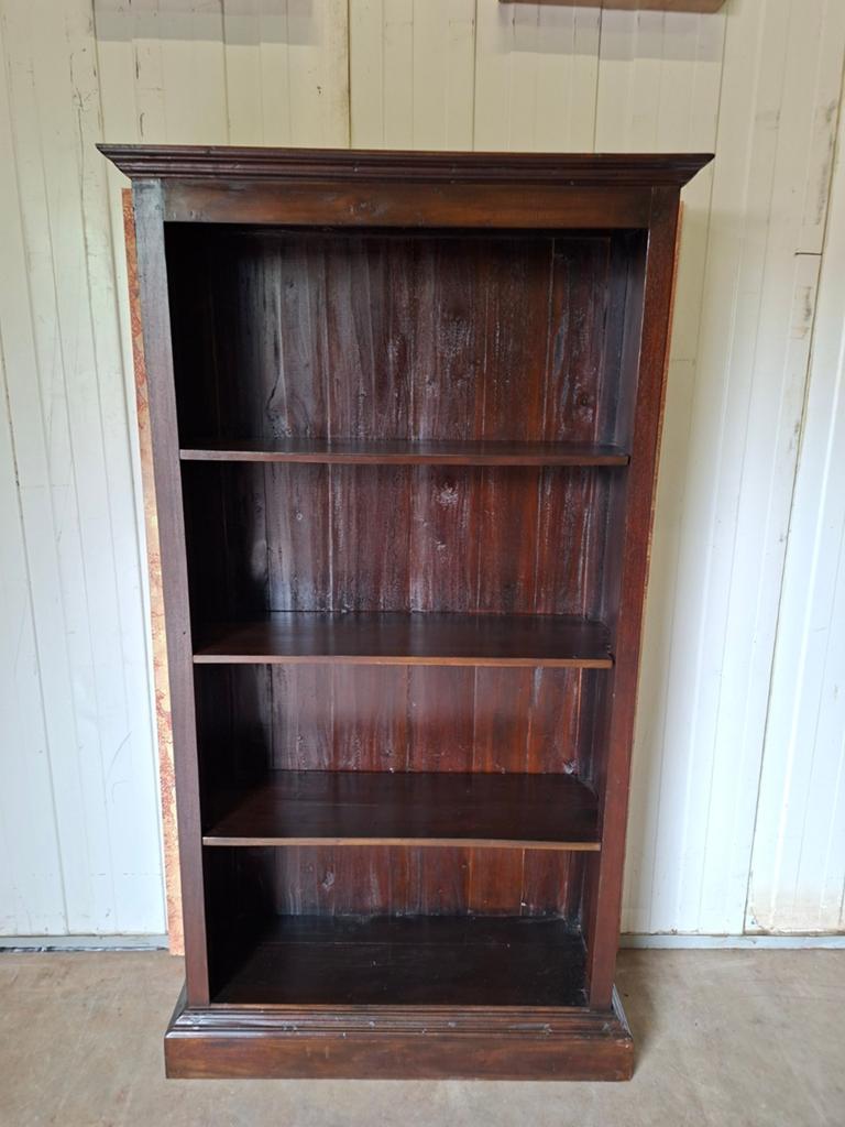 Koloniaal teakhouten boekenkast afm: 98x34m en 180cm hoog., Ophalen of Verzenden, 25 tot 50 cm, 150 tot 200 cm