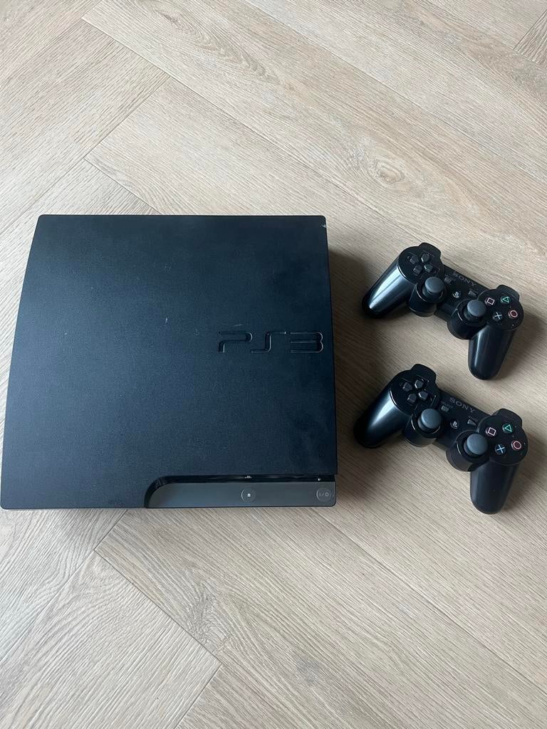 PS3 Slim 320GB + 2 controllers + games + Skylanders compleet, Ophalen, Gebruikt, Met 2 controllers, 320 GB