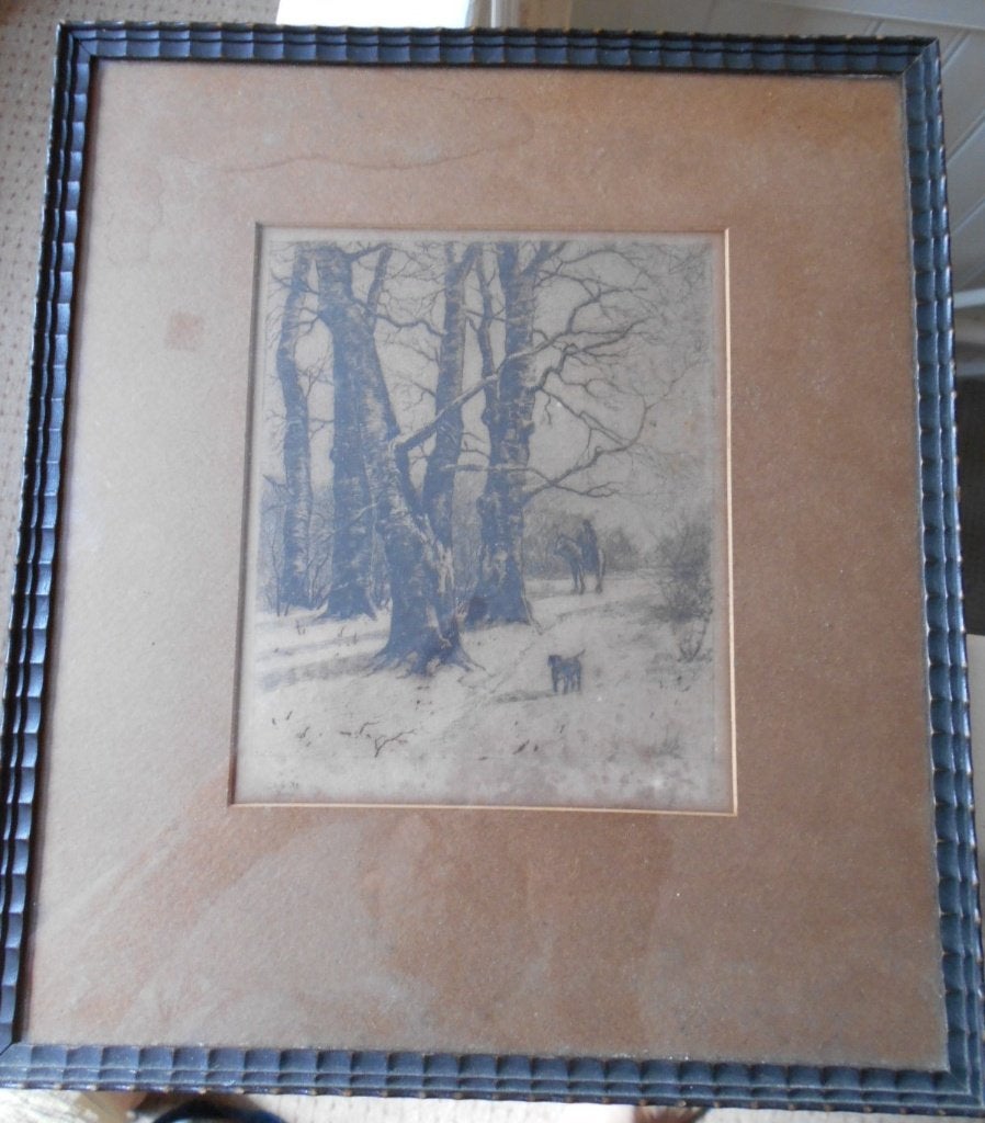 Ets Ludwig Munthe  1880, vriend van Mesdag (Bke-13), Antiek en Kunst, Ophalen