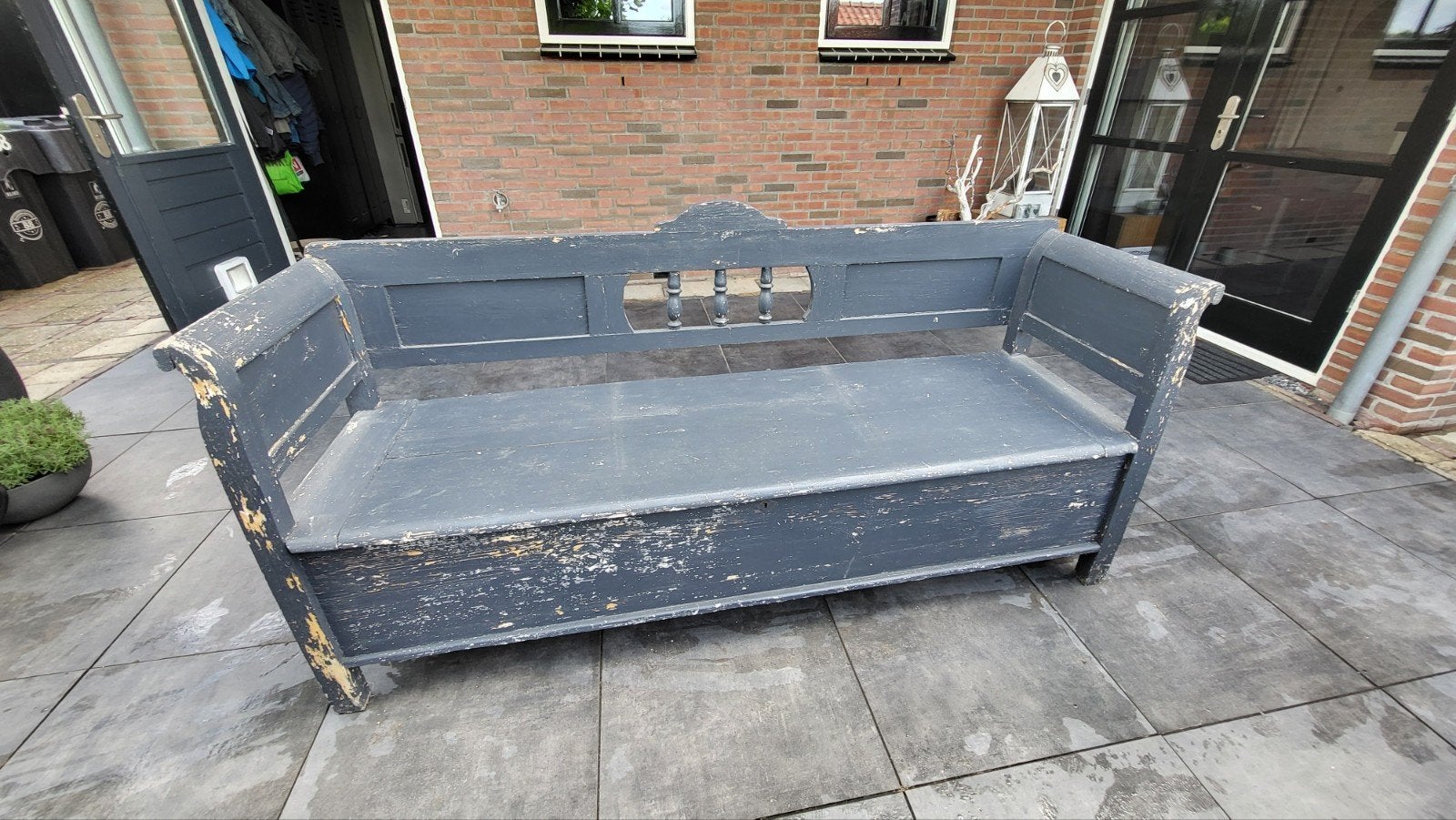 Oostenrijkse klepbank - Vintage opbergbank, Ophalen