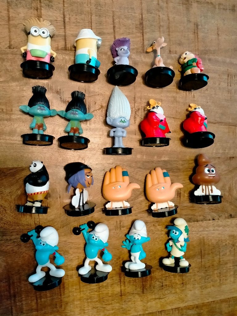 Trolls Smurfen Minions doppen figuren strip poppetjes, Ophalen of Verzenden, Gebruikt