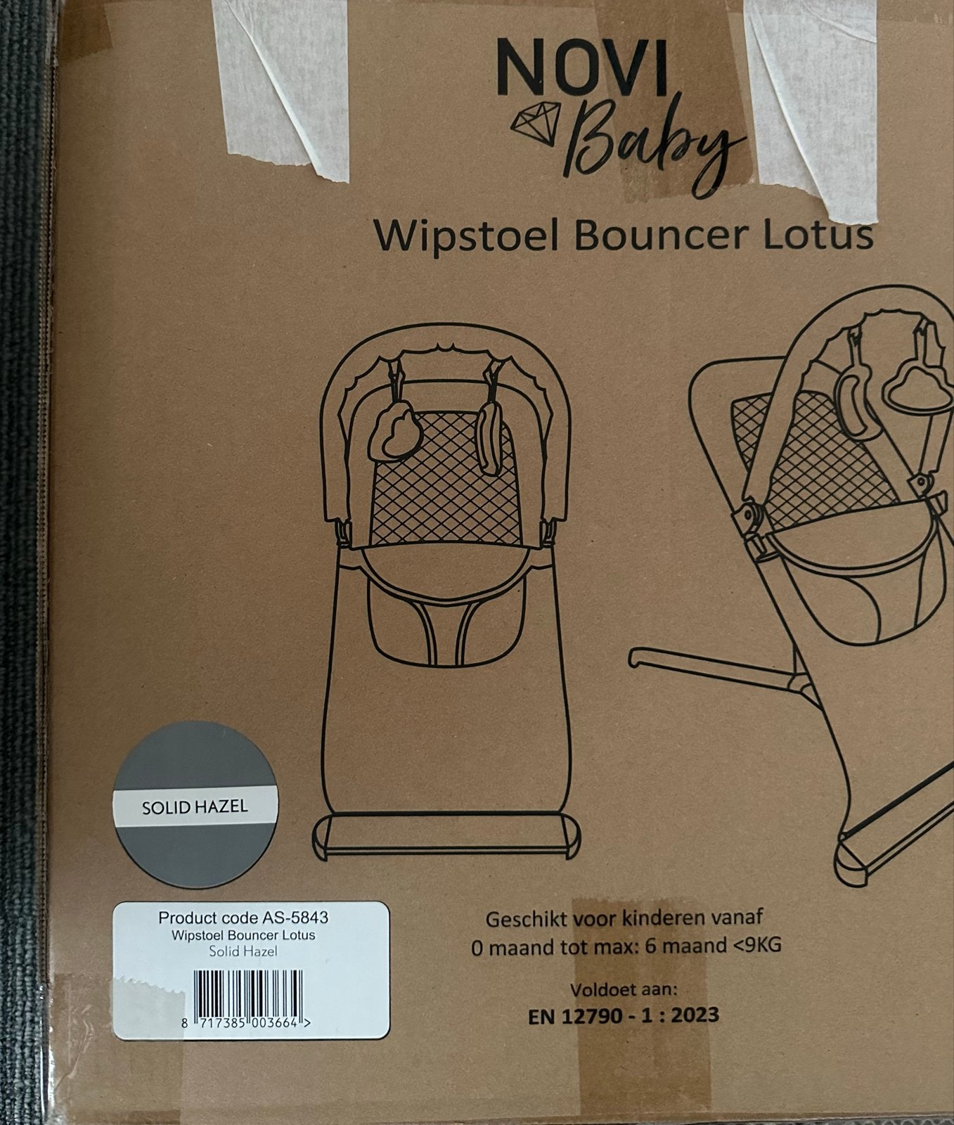 NoviBaby Wipstoel Bouncer Lotus - Nieuw in doos, Kinderen en Baby's, Ophalen of Verzenden, Nieuw, Wipstoel, Overige merken