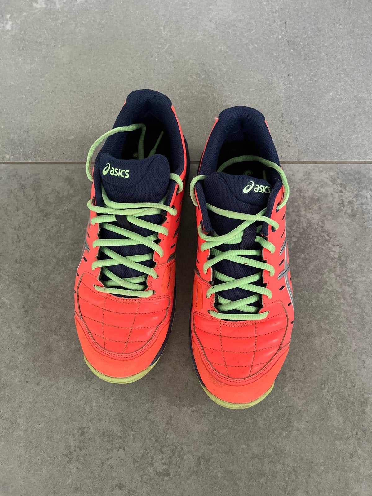 Asics Sport/ hockey schoenen Oranje/Blauw - Maat 38, Sportschoenen, Oranje, Ophalen of Verzenden, Zo goed als nieuw