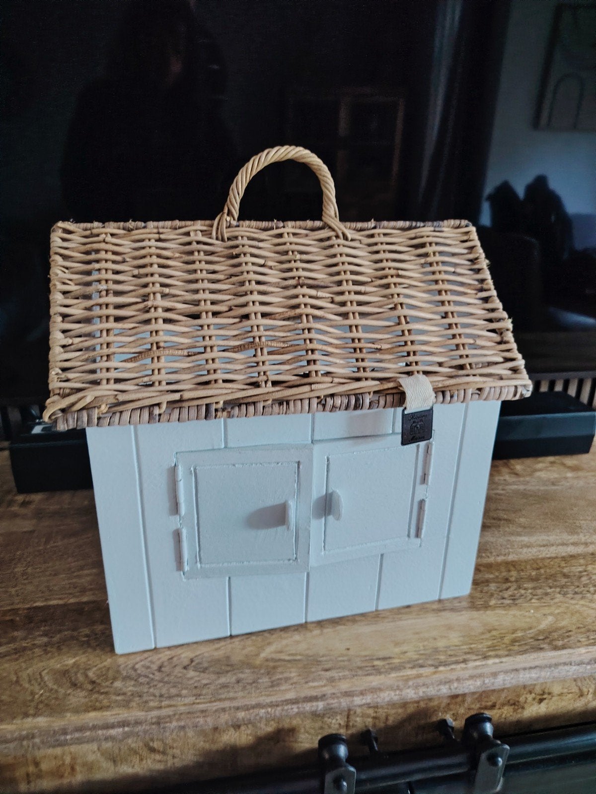 Riviera Maison Huisje met rieten dak en kaartje, Huis en Inrichting, Hout, Ophalen of Verzenden, Wit, Landelijk