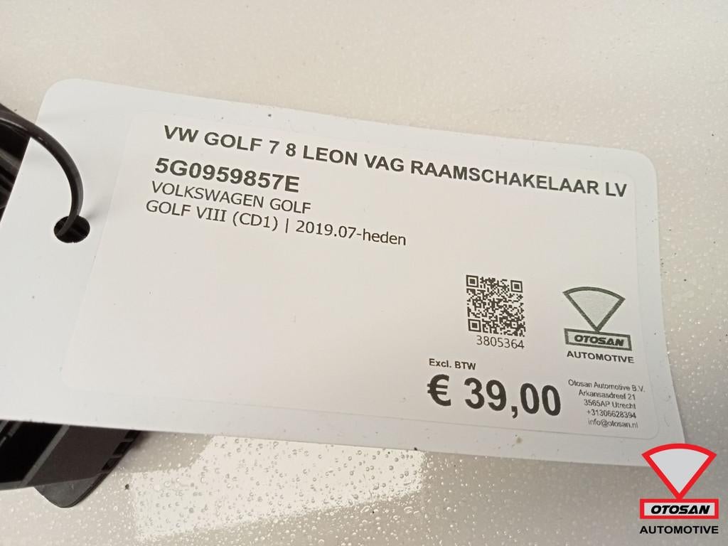 VW Golf 7 8 Leon 5F 5FA VAG Raamschakelaar LV 5G0959857E, Gebruikt, Volkswagen, Volkswagen AG, Berliner Ring 2
38440  Wolfsburg, DE