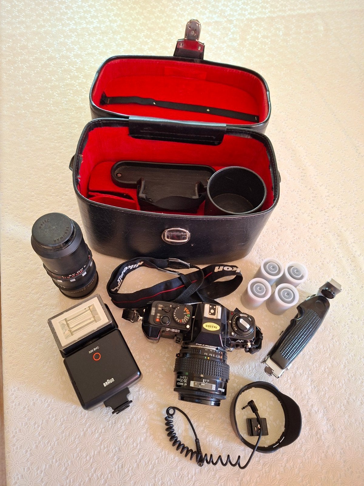 ANALOGE NIKON AF501 + accessoires, Ophalen of Verzenden, Gebruikt, Overige merken