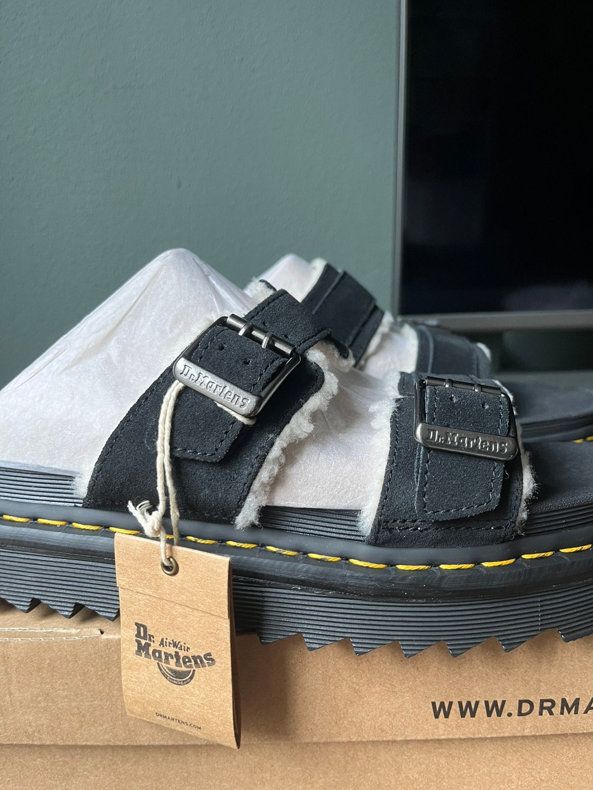 Dr. Martens Myles fur sandalen maat 45, Sandalen, Dr. Martens, Docs, Zwart