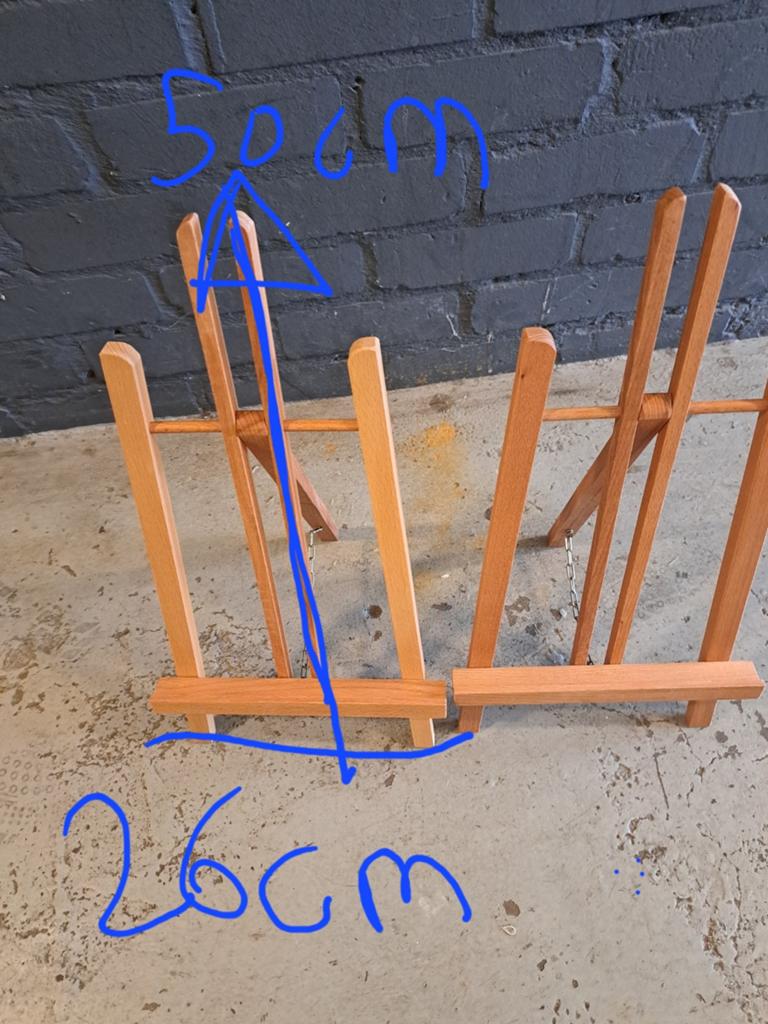 15x.stuks. Houten mini schildersezel - 50cm hoog, Ophalen of Verzenden, Zo goed als nieuw, Ezel