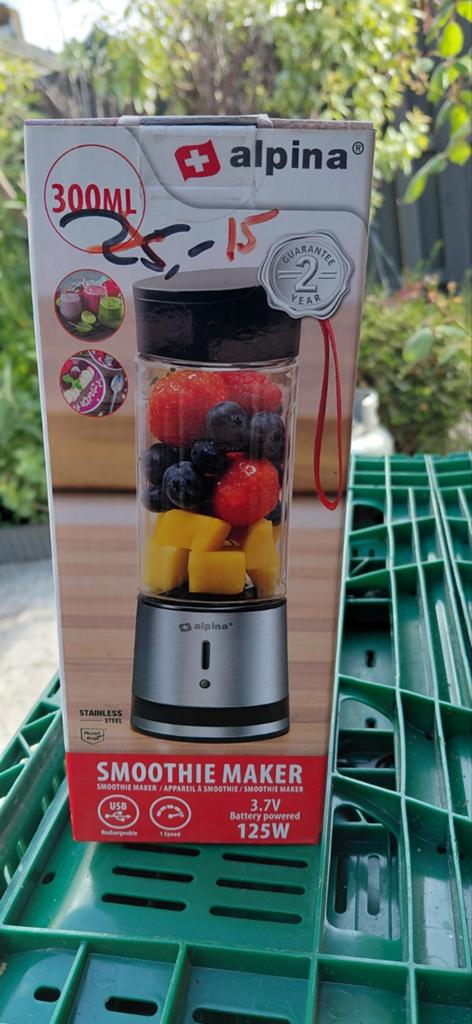 Alpina Draagbare Smoothie Maker 300ml USB Oplaadbaar, Ophalen of Verzenden, Nieuw, Blender to go