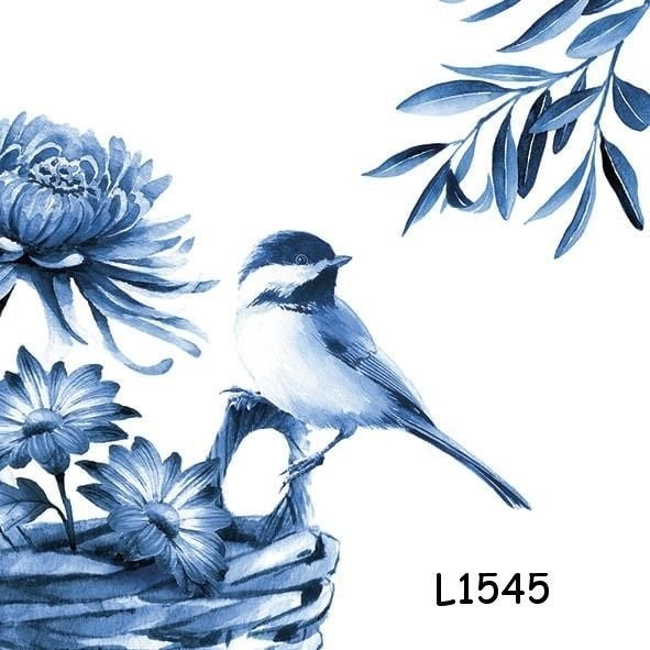 Servetten decoupage/bullet journal * koolmees blauw L1545, Hobby en Vrije tijd, Verzenden, Nieuw