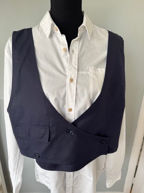 Nieuw donkerblauw wijd dames gilet maat M., Kleding | Dames, Ophalen of Verzenden, Nieuw, Maat 38/40 (M), Blauw