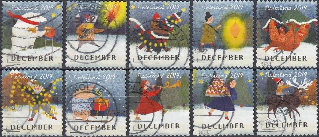 Nederland-10.27 - 2019- Decemberzegels- Serie- G, Postzegels en Munten, Postzegels | Nederland, Verzenden, Na 1940, Gestempeld