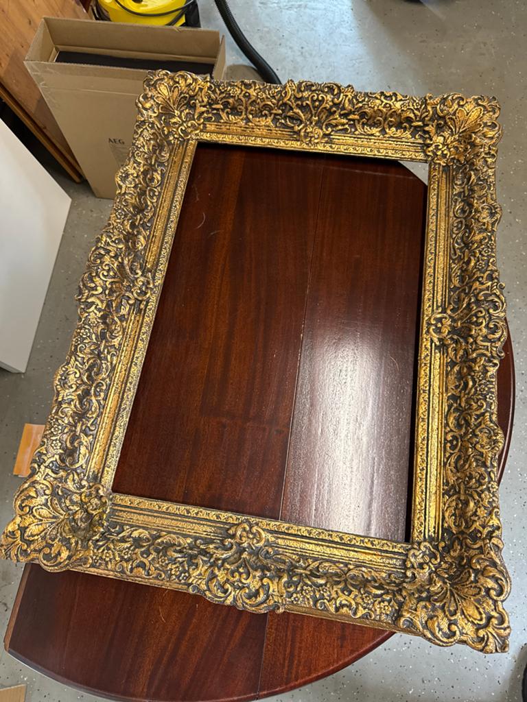 Antieke Gouden Fotolijst - Barok Stijl, Overige materialen, Minder dan 50 cm, Gebruikt, 50 tot 75 cm