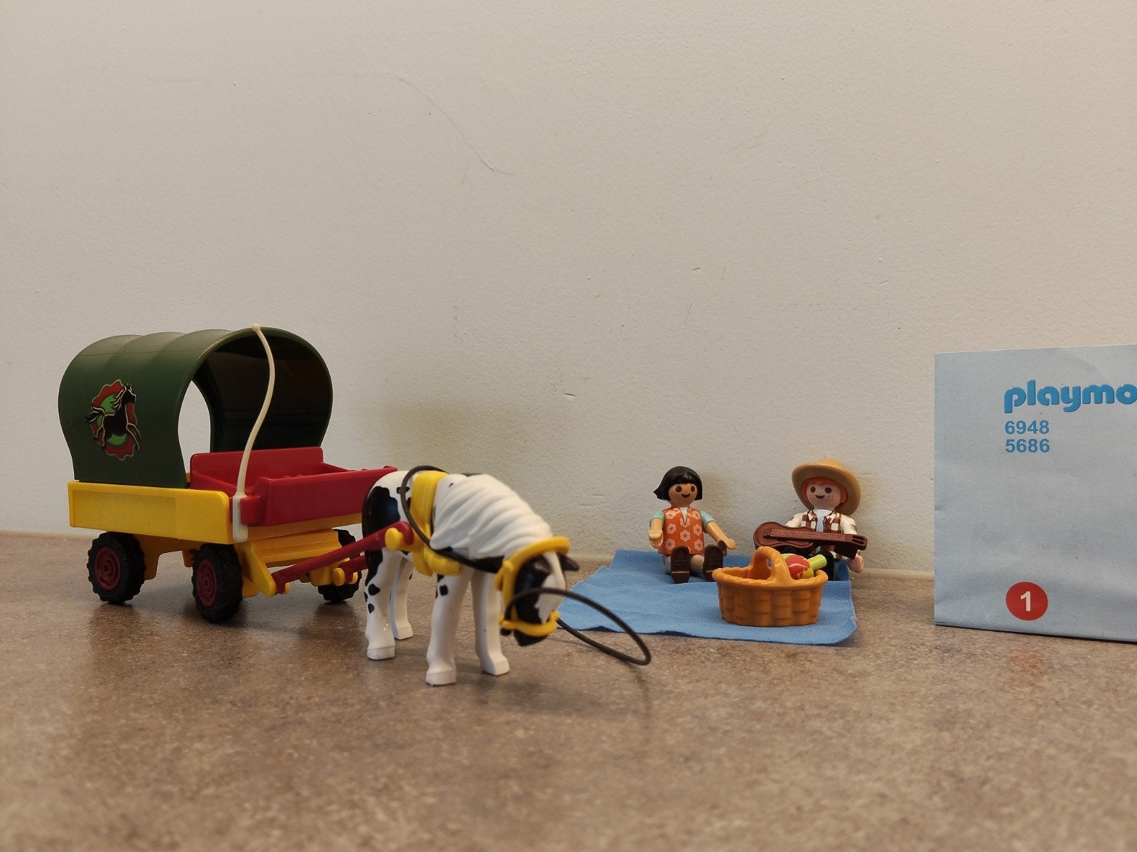 Playmobil 6948 Picknick met huifkar en paard, Ophalen, Complete set, Voertuig, Zo goed als nieuw