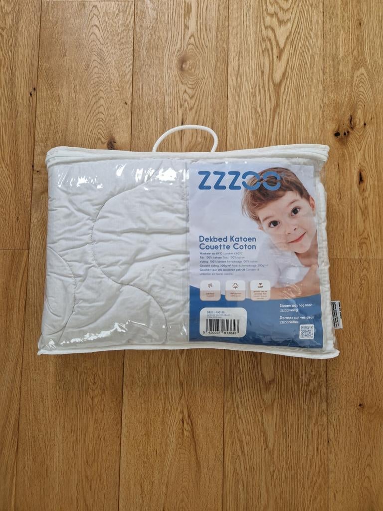 Zzzoo dekbed katoen ledikant 100x135, Kinderen en Baby's, Kinderkamer | Beddengoed, Jongetje of Meisje, Wit, Nieuw, Ophalen of Verzenden