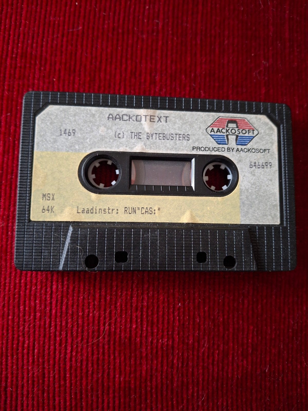 Aackosoft Aackotext MSX 64K Cassette (onbekende staat), Spelcomputers en Games, Ophalen of Verzenden, Niet werkend