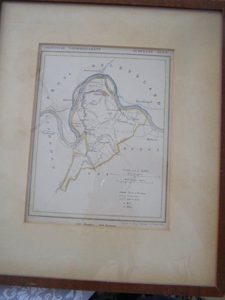 landkaart uit 1865 OIJEN als zelfstandige gemeente nu Oss, J. Kuyper, Ophalen of Verzenden, 1800 tot 2000, Nederland