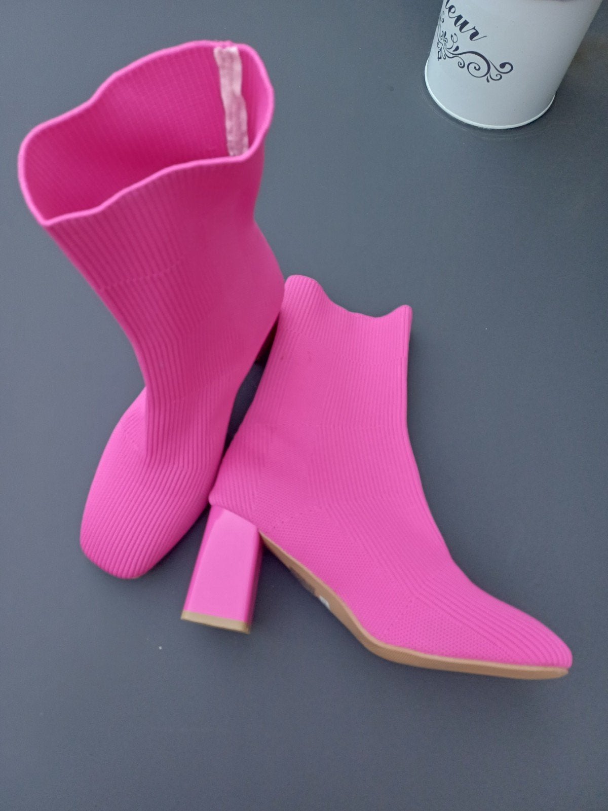 Roze soklaarzen met blokhak maat 37, Ophalen of Verzenden, Zo goed als nieuw, Roze