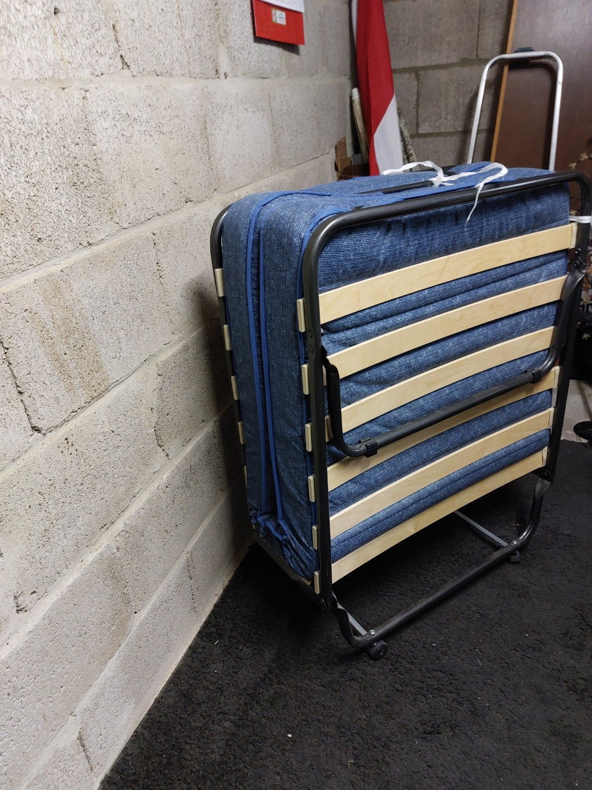 Opvouwbaar logeerbed met matras, Ophalen, Eenpersoons, Blauw, 190 cm of minder