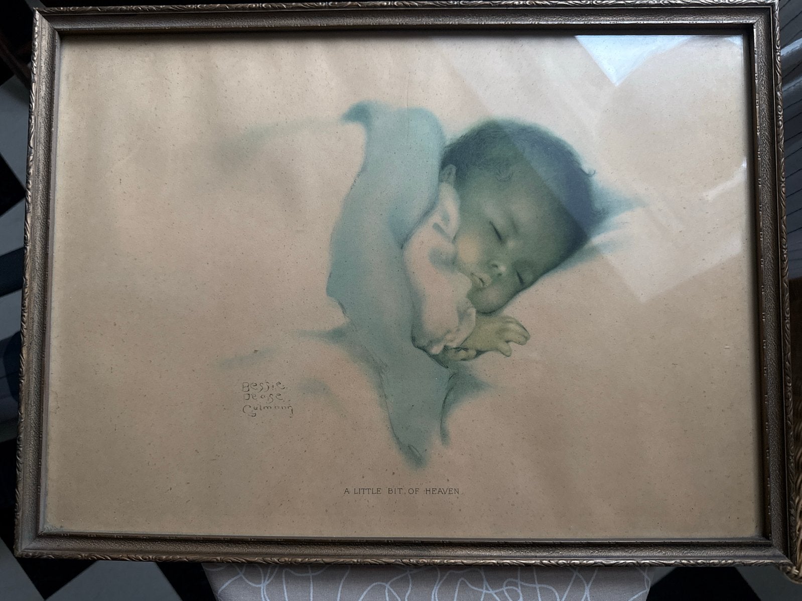 Vintage Bessie Pease Gutmann Baby Prints - 'A Little Bit of, Ophalen, Print, Print/reproductie, Ingelijst