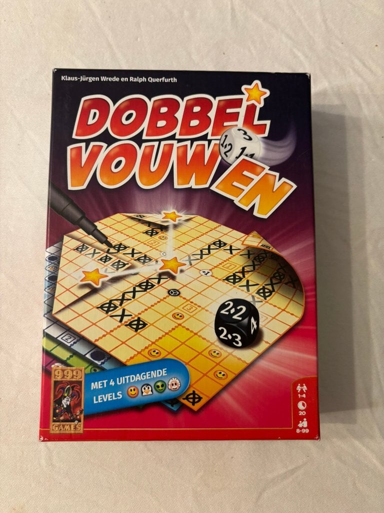 Dobbel vouwen - leuk gezelschapsspel! 999 Games!, Een of twee spelers, Ophalen of Verzenden, Zo goed als nieuw, 999 Games