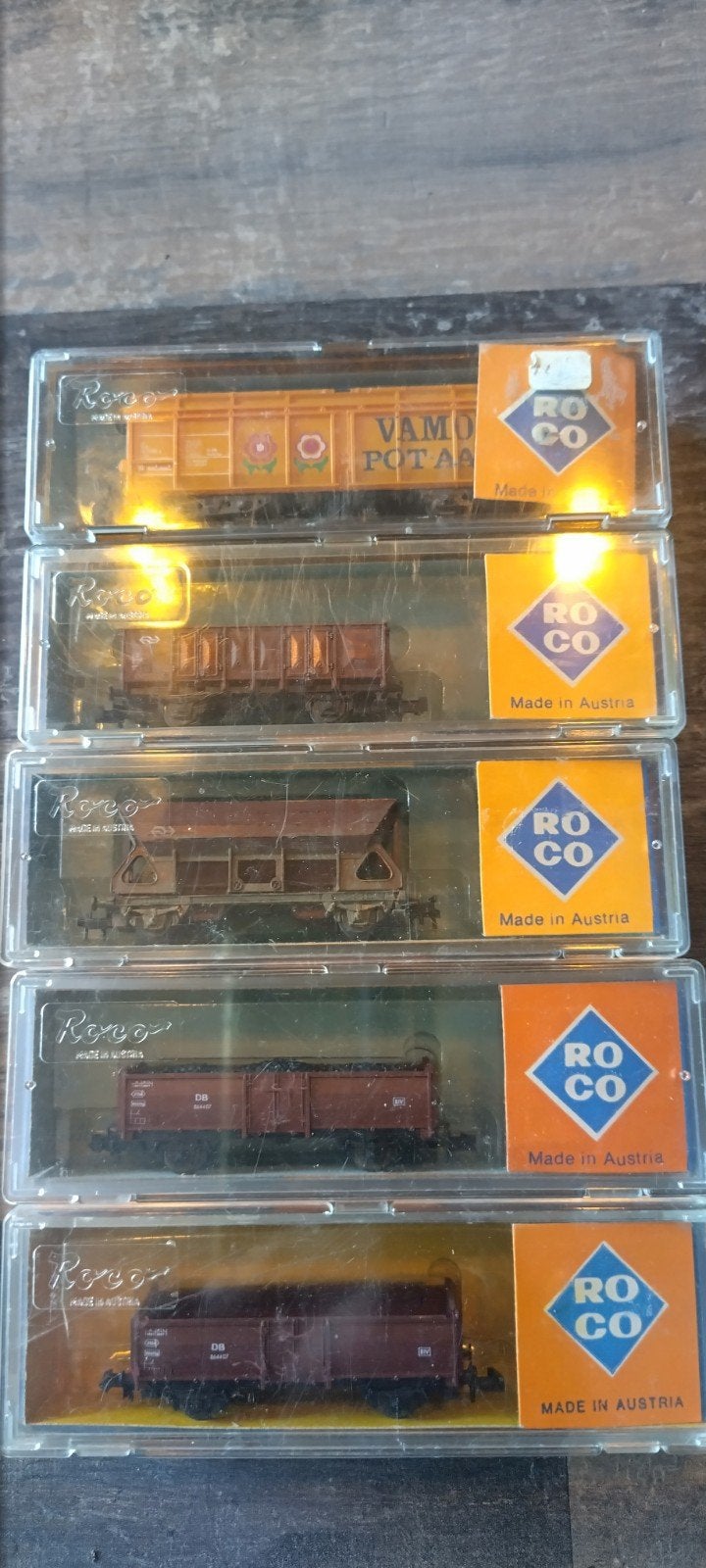 Set 5x Roco H0 goederenwagons (DB en NS), Gebruikt, Gelijkstroom, Wagon, Ophalen of Verzenden