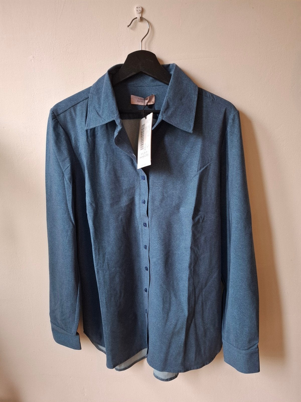 Studio Anneloes Poppy denim travelstof blouse XL/42, Studio Anneloes, Blauw, Maat 42/44 (L), Nieuw