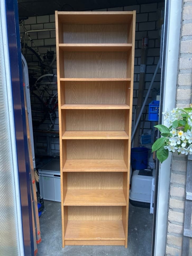 Houten Billy (Ikea) boekenkast, reageer vandaag anders weg!, Ophalen, Met plank(en), Minder dan 50 cm, Gebruikt