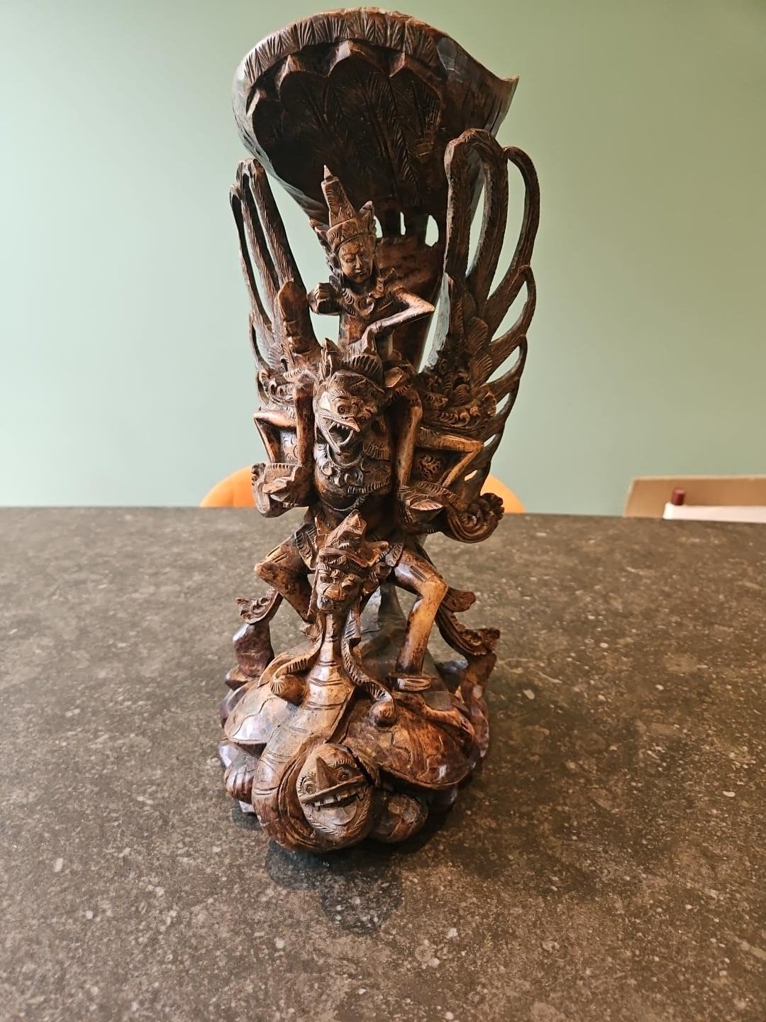 Antiek Balinees houtsnijwerk – Vishnu op Garuda – vóór 1970, Ophalen
