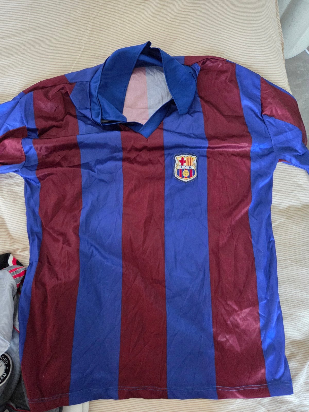 Vintage FC Barcelona Thuisshirt - Jaren '70 Stijl, Meerkleurig, Overige maten, Ophalen of Verzenden, Voetbal