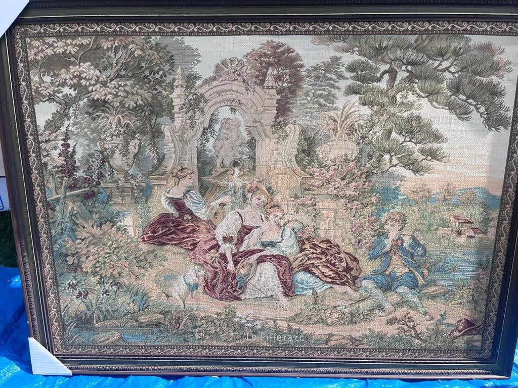 Prachtig ingelijst Gobelin wandtapijt - Klassieke scène, Huis en Inrichting, Woonaccessoires | Schilderijen, Tekeningen en Foto's