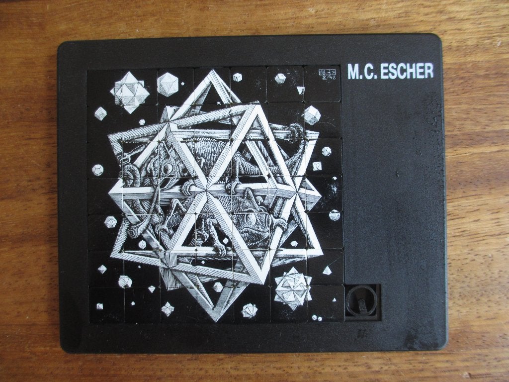 Schuifpuzzel M.C. Escher: Stars 1948, Ophalen of Verzenden, Minder dan 500 stukjes, Zo goed als nieuw, Overige typen