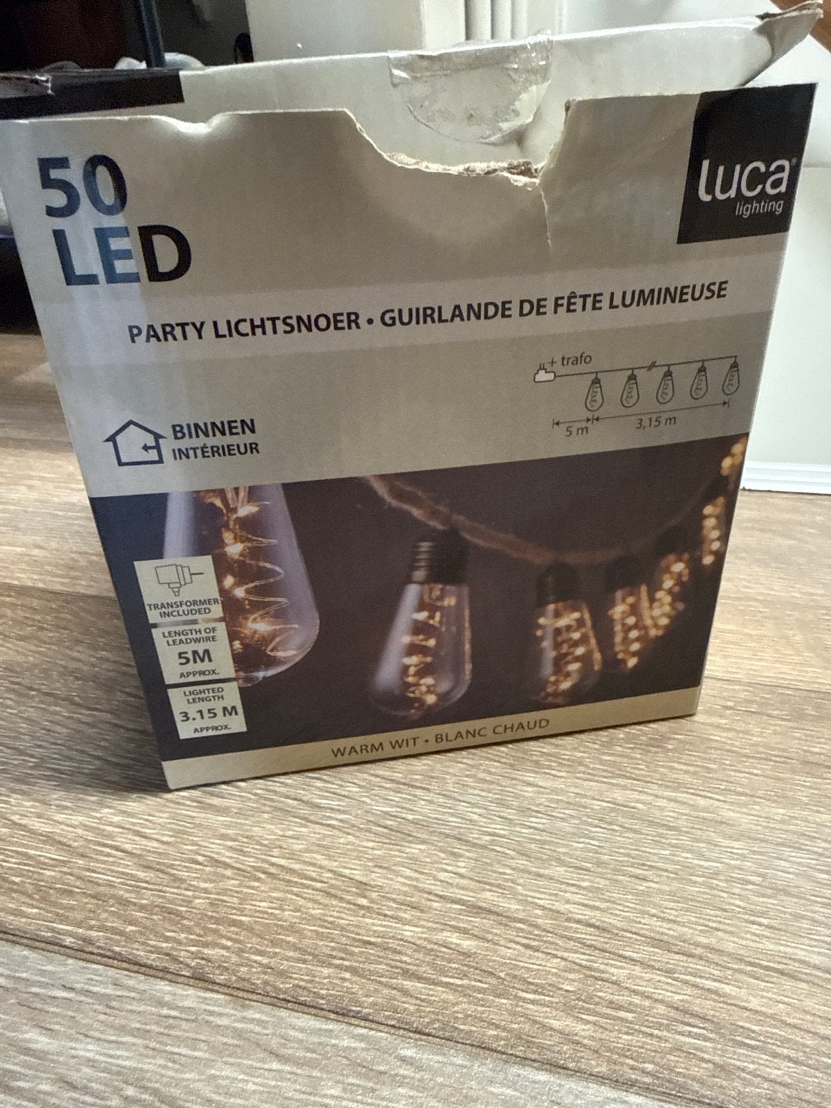Luca Lighting Party Lichtsnoer 50 LED Warm Wit, Ophalen, Wit, Overige merken, Kunststof