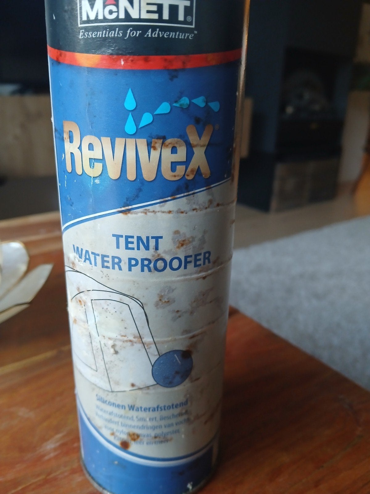 Waterafstotend middel tentdoek, Ophalen, Gebruikt
