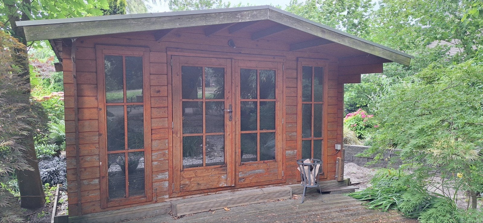Blokhut tuinhuis, Tuin en Terras, Tuinhuizen, Ophalen, Gebruikt, 250 tot 500 cm, Blokhut