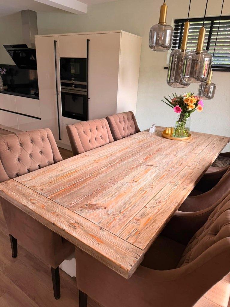 grote eetkamer tafel en 6 luxe stoelen, Huis en Inrichting, Complete eetkamers, Ophalen, Gebruikt, Landstijl, 4 tot 6 stoelen